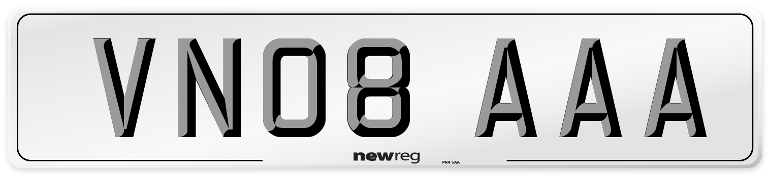 VN08 AAA Number Plate from New Reg